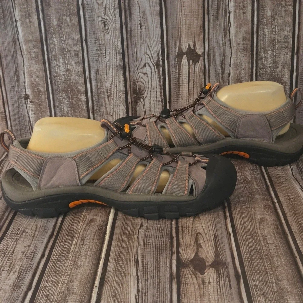 11.5 Mens Keen Newport H2 Grey Orange Waterproof Hiking Sport Sandals VGUC!